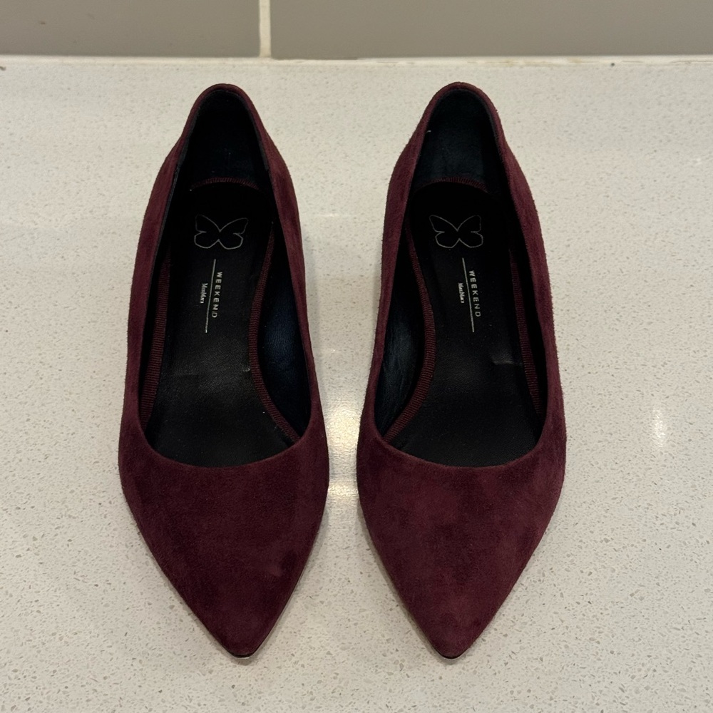 Weekend Max Mara Burgundy Suede Heels